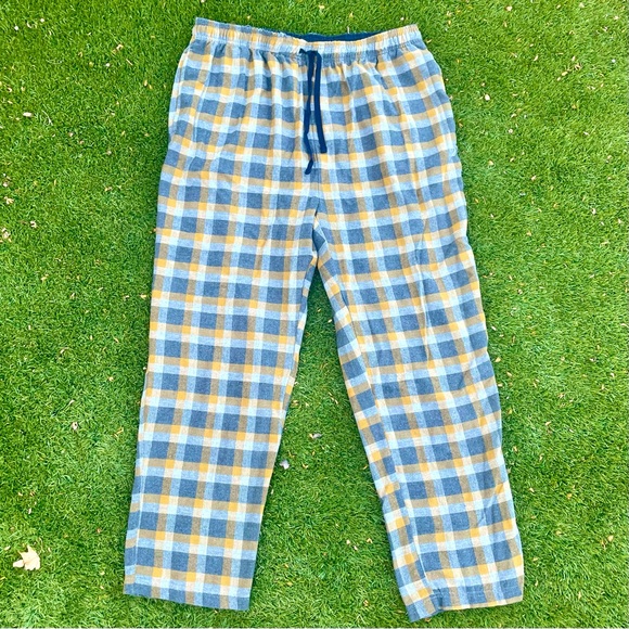 Nautica Pajama Pants Tan Plaid Flannel Drawstring Waist Pockets, Men’s Size XL - Picture 8 of 11